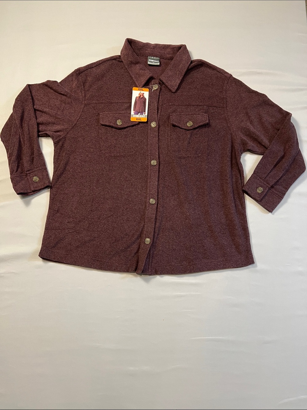 32 Degrees Burgundy Button-Down Shirt Jacket Size XXL